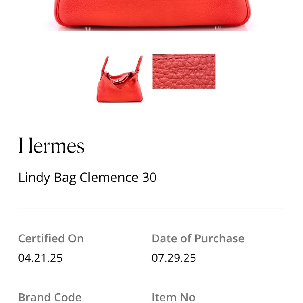 Hermes Vibrant Red Lindy Shoulder Bag